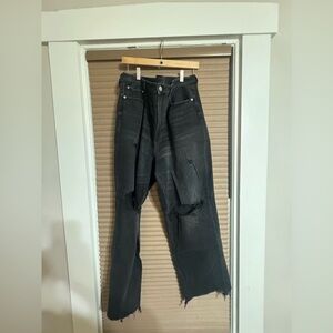 Super high rise baggy straight